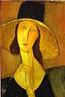 Amedeo Modigliani Portrait of Woman in Hat painting